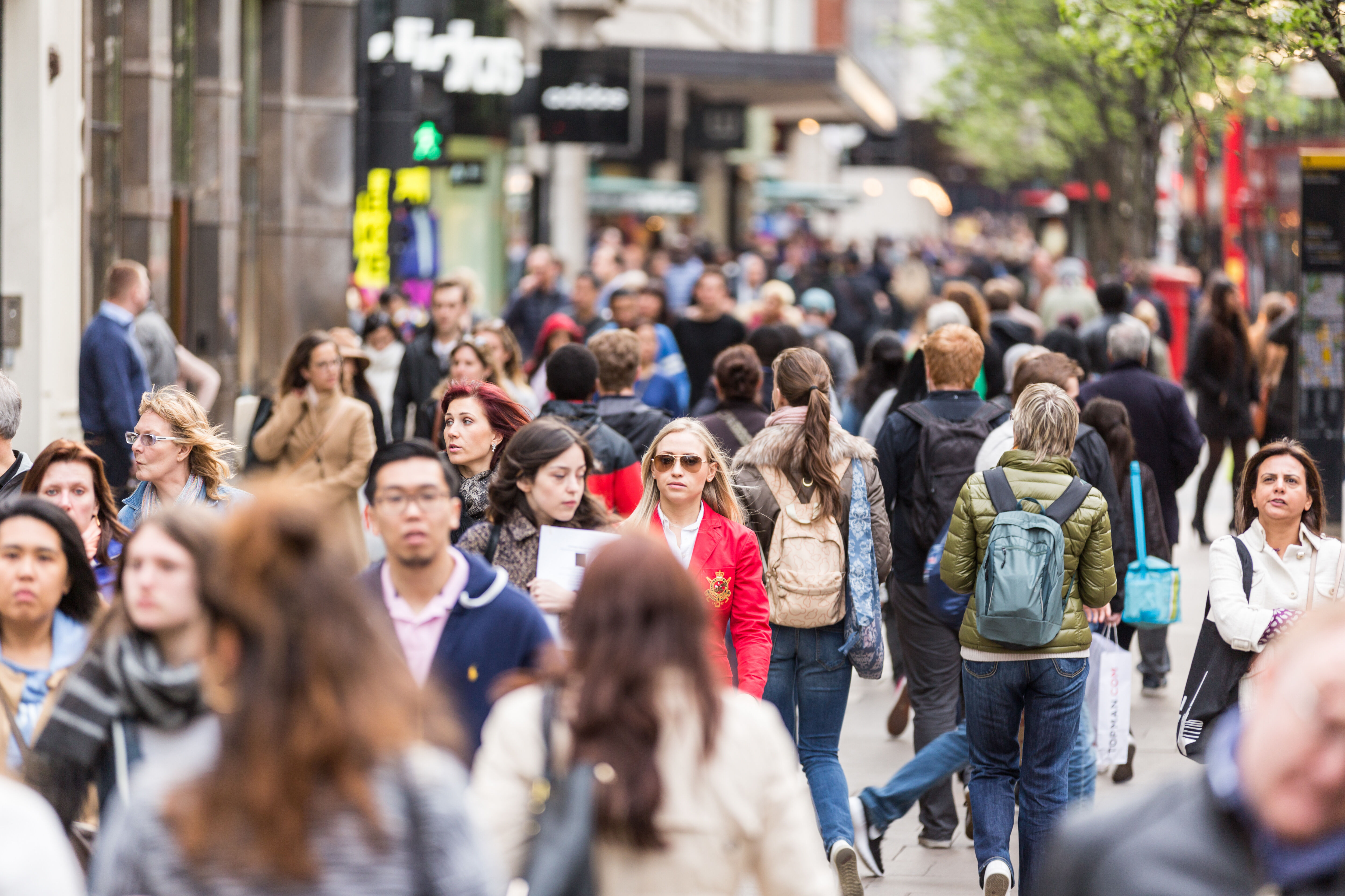 View of people in the city