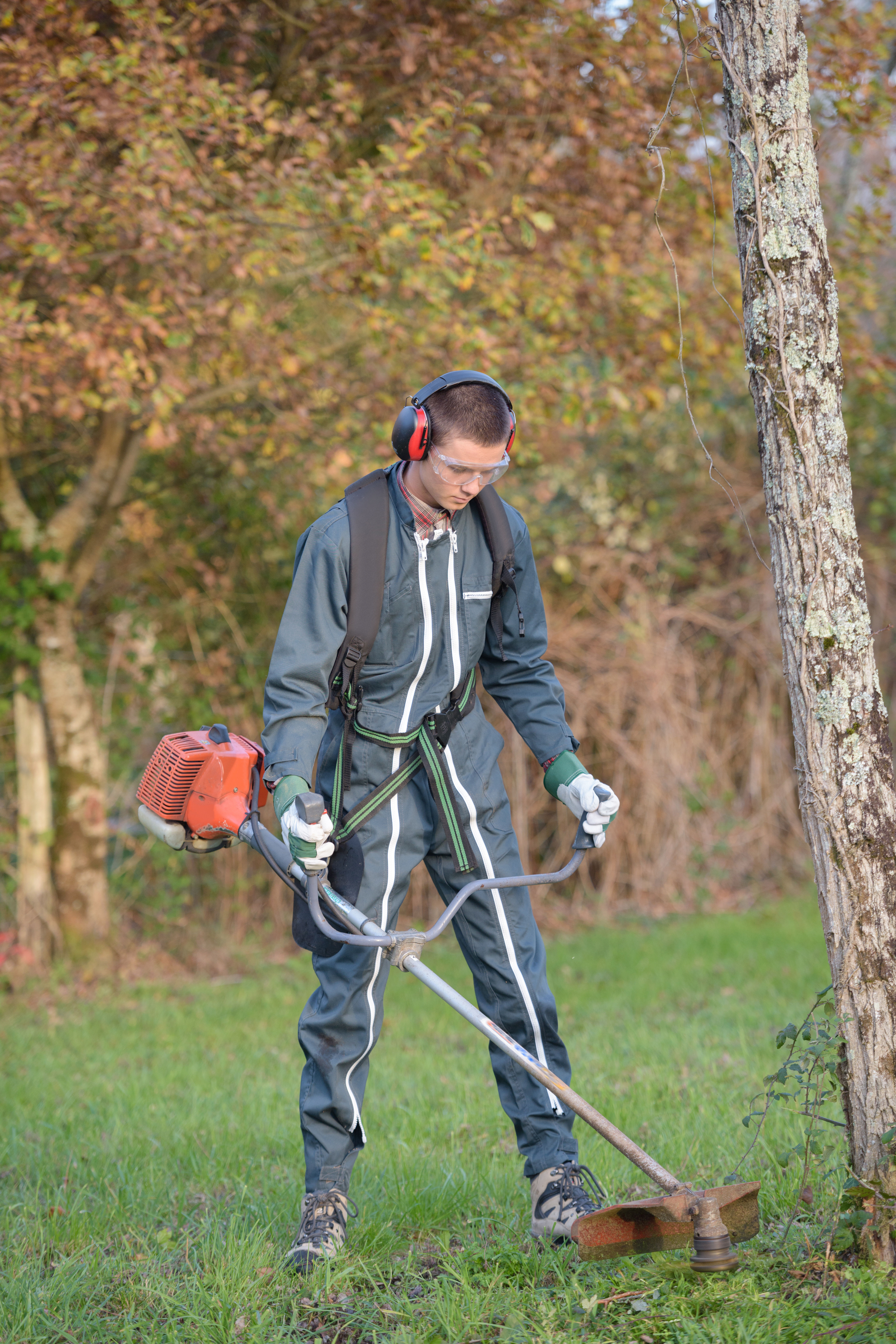 Man in the protective suit